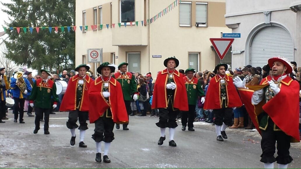 Narrenrat der Burgnarrenzunft Neufra e.V. bei einem Umzug